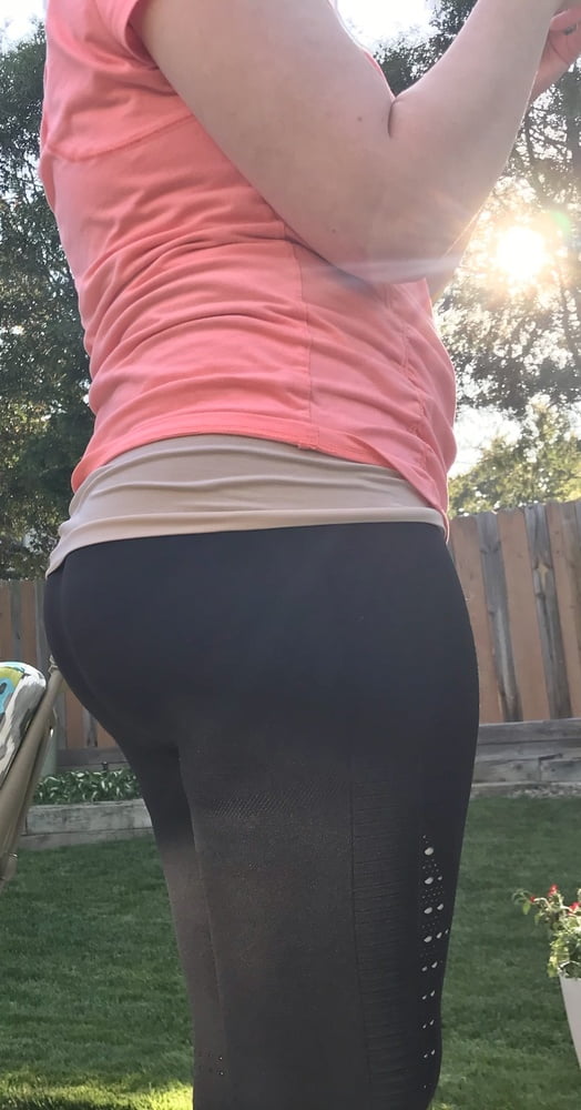Wife in her gymshark pants with pics of panties she wore! #95038710