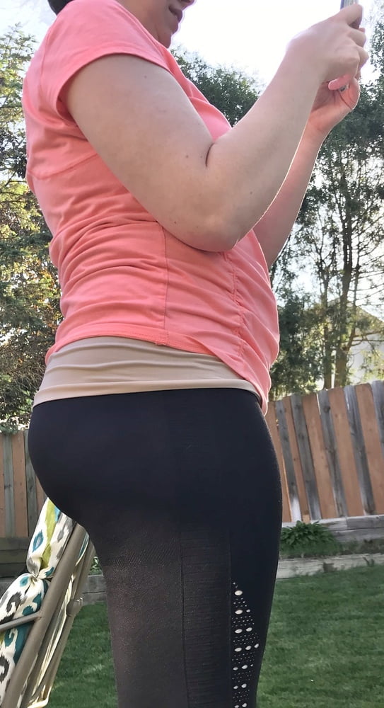 Wife in her gymshark pants with pics of panties she wore! #95038716