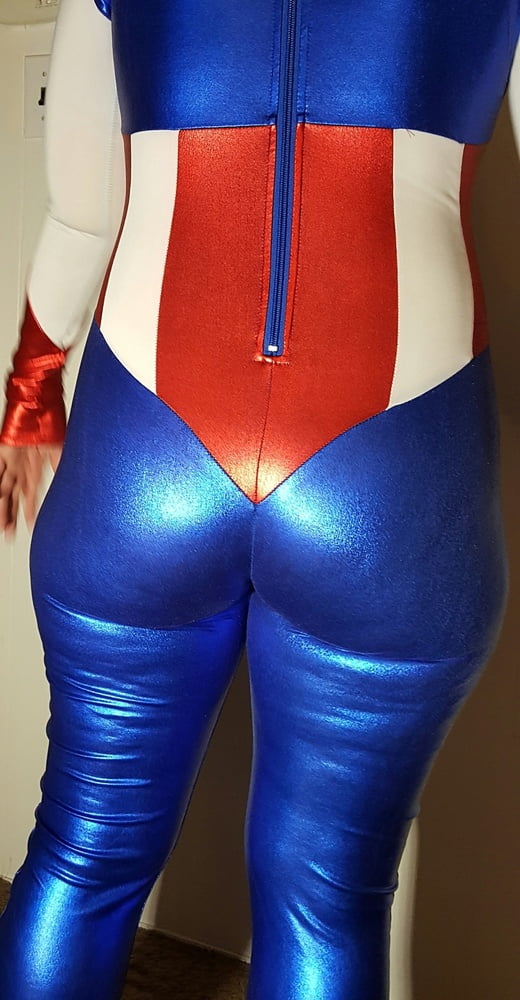 Lexi In A Shiny Spandex Superhero Costume #106971348