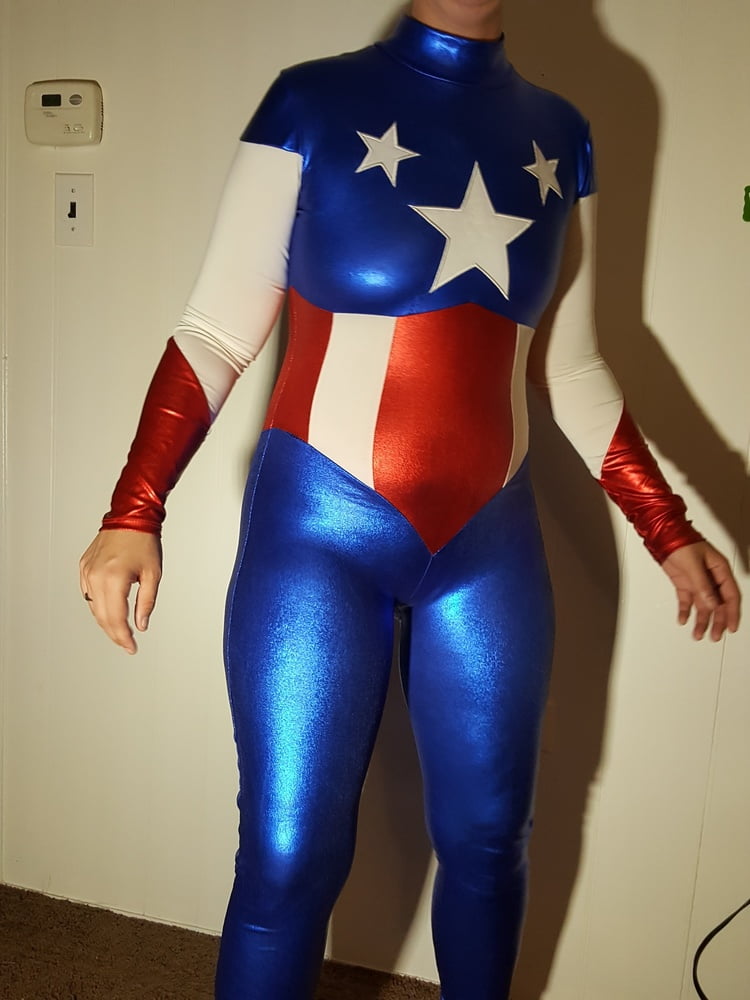 Lexi In A Shiny Spandex Superhero Costume #106971349