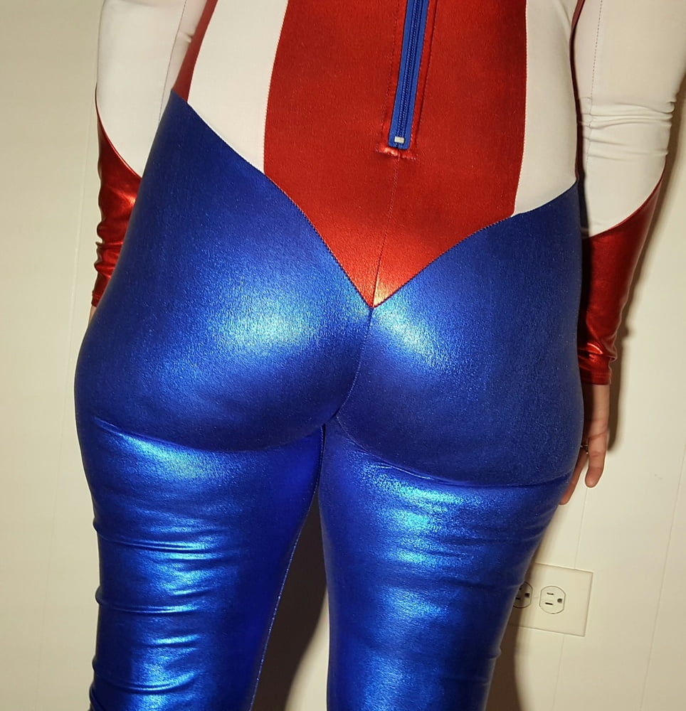 Lexi In A Shiny Spandex Superhero Costume #106971353