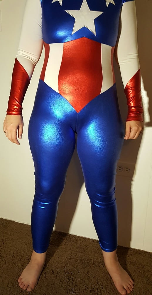 Lexi In A Shiny Spandex Superhero Costume #106971355