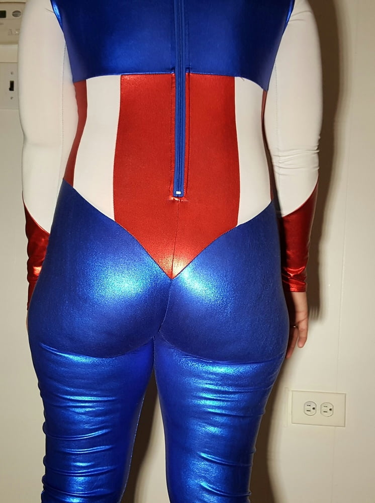 Lexi In A Shiny Spandex Superhero Costume #106971356