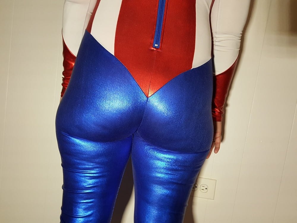 Lexi In A Shiny Spandex Superhero Costume #106971360