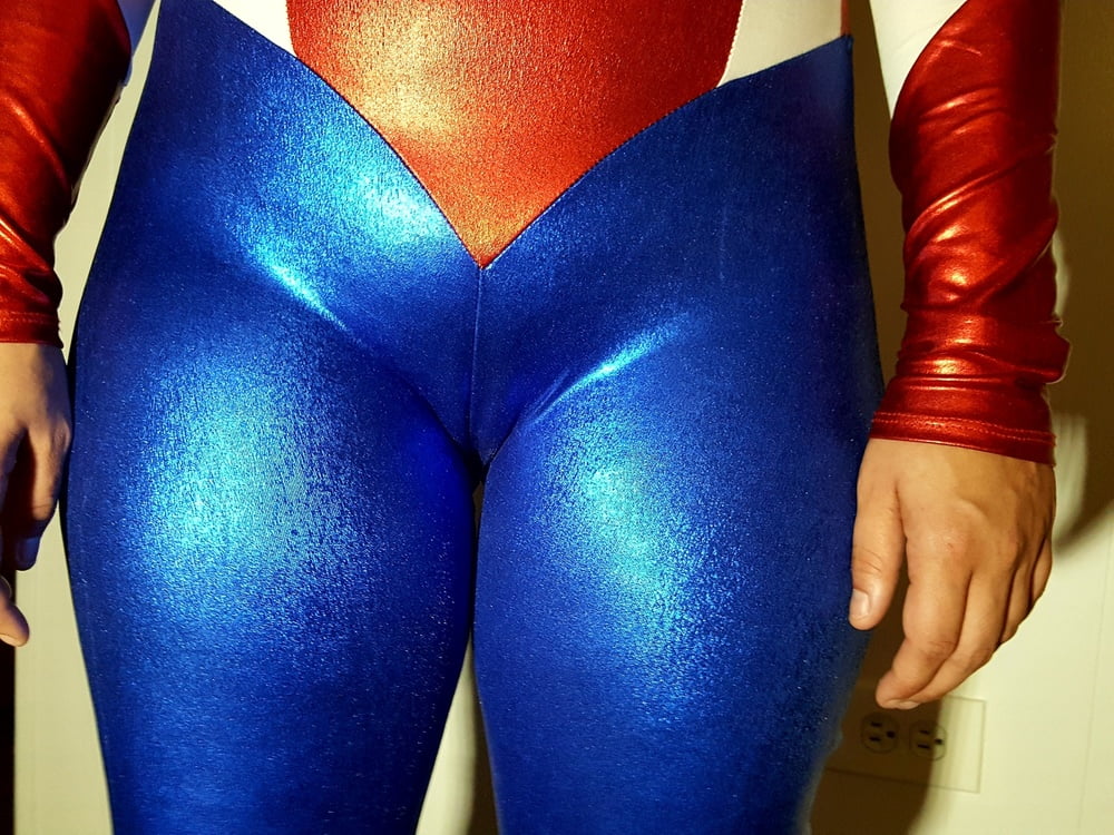 Lexi In A Shiny Spandex Superhero Costume #106971361