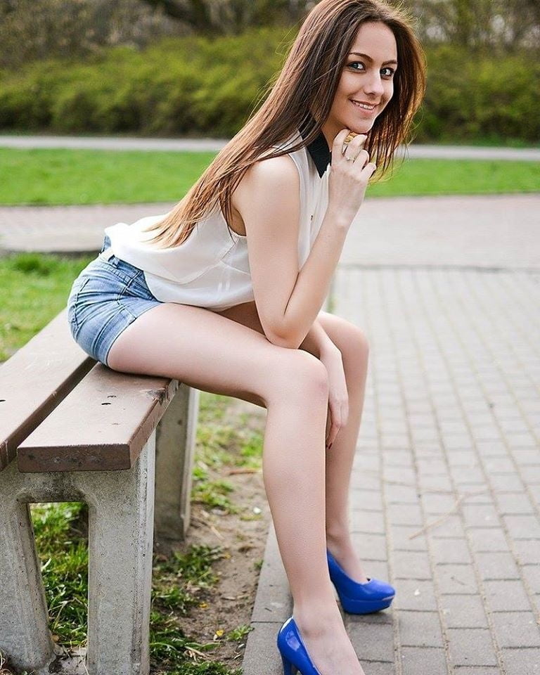 sexy girls on park benches #94527507