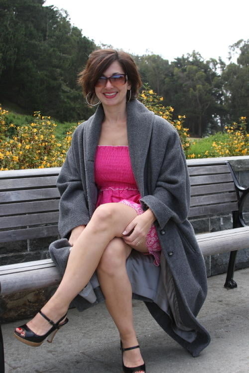 sexy girls on park benches #94527623