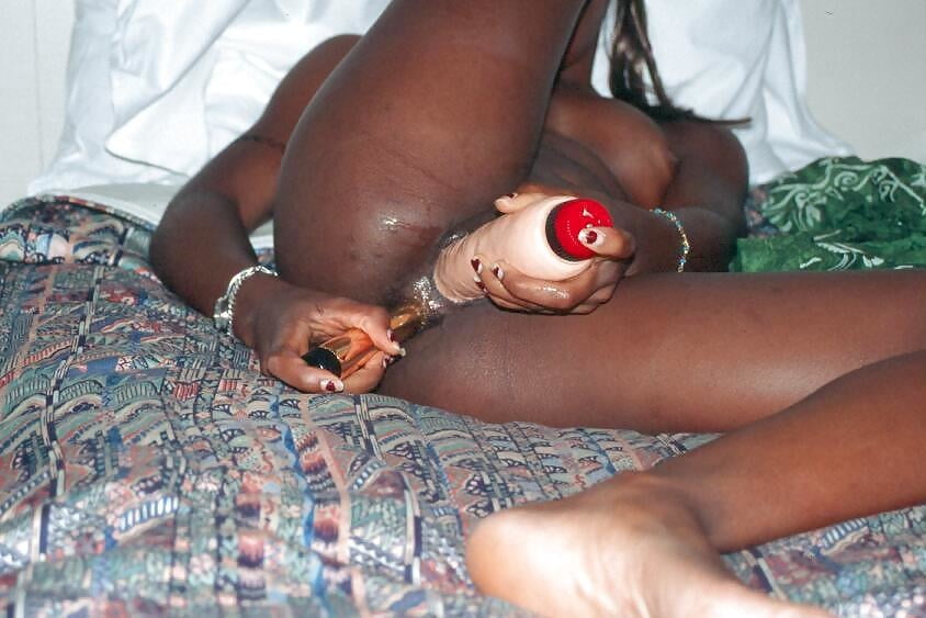 Black girl playing with dildos #99345788