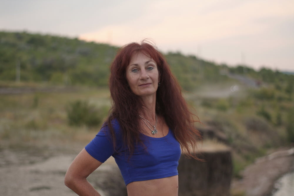Evening potrait against the background of the river #106607007