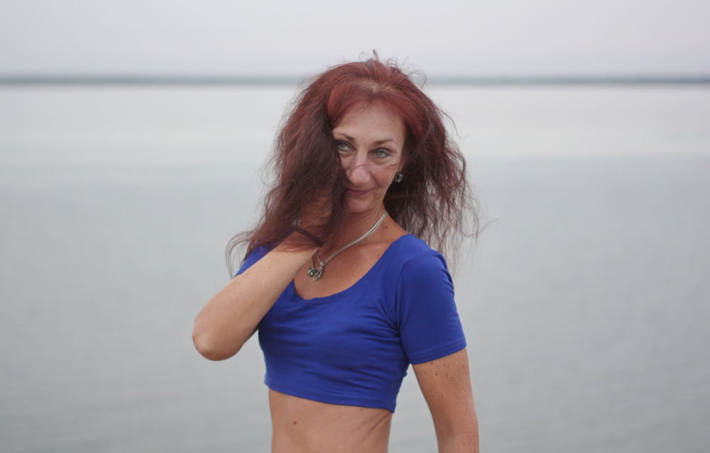 Evening potrait against the background of the river #106607059