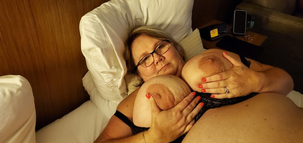 BBW Busty Wench playing with her tits and a little sucking #80964243