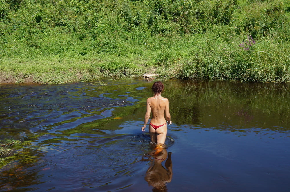 Nude walk upon river #106173789