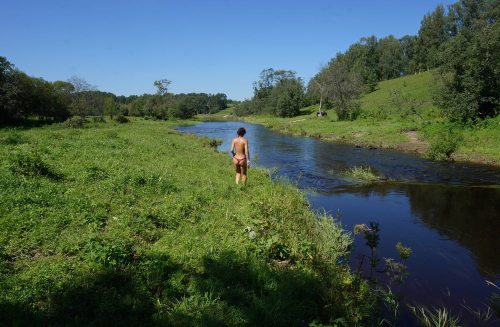 Nude walk upon river #106173793