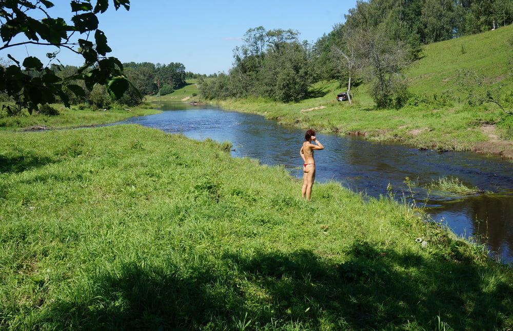 Nude walk upon river #106173818