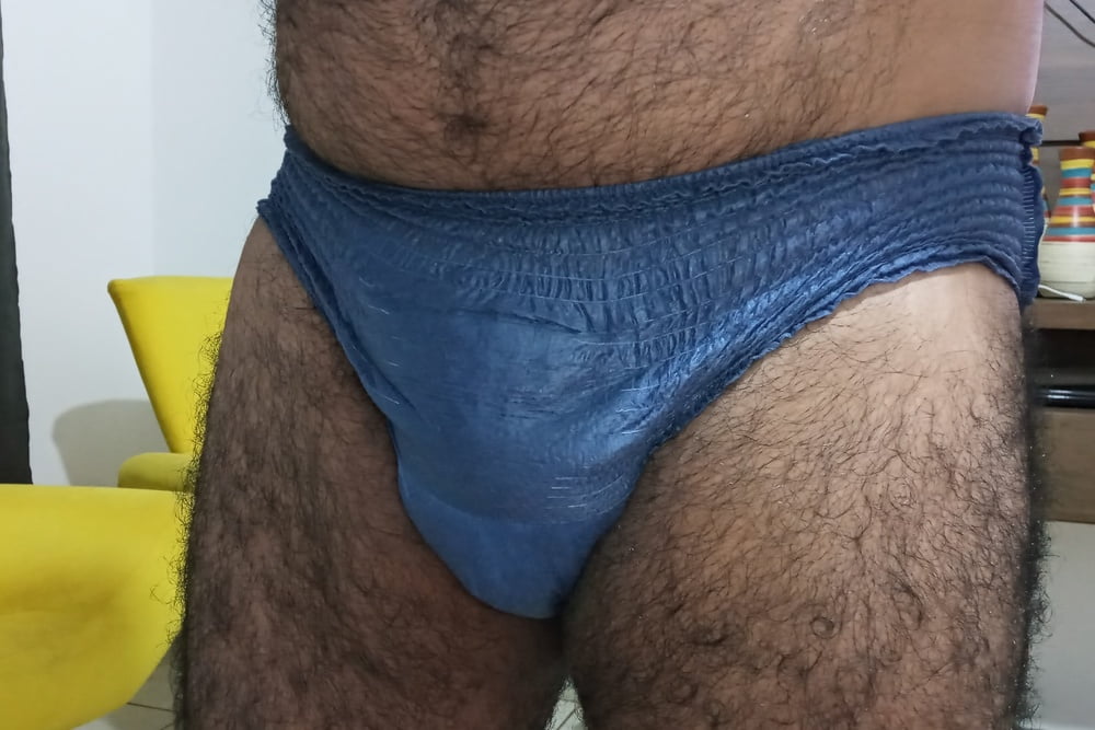 USING BLUE NAPPY TO GO OUT TO WORK #106835839