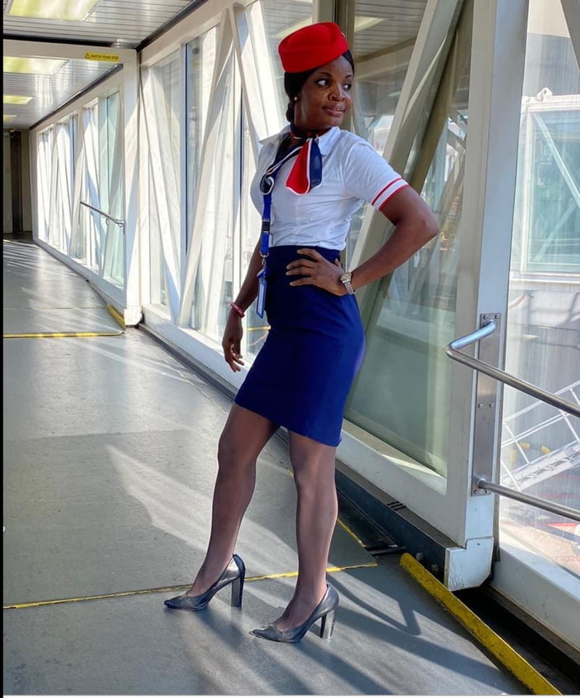 Evodie French African air hostess #81254996