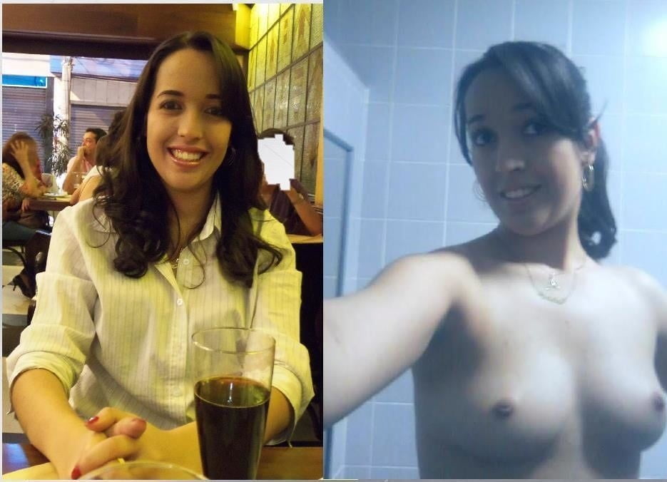 Heißes Mädchen angezogen und entkleidet
 #104123823