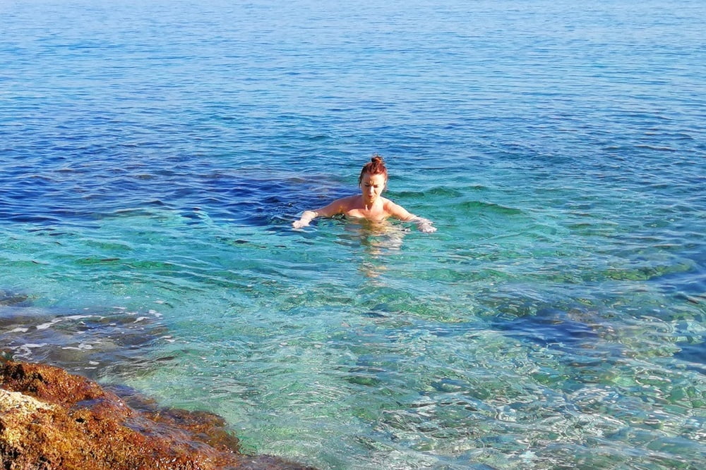 Greek cuckold slut Irina - Nude winter swim #93415824