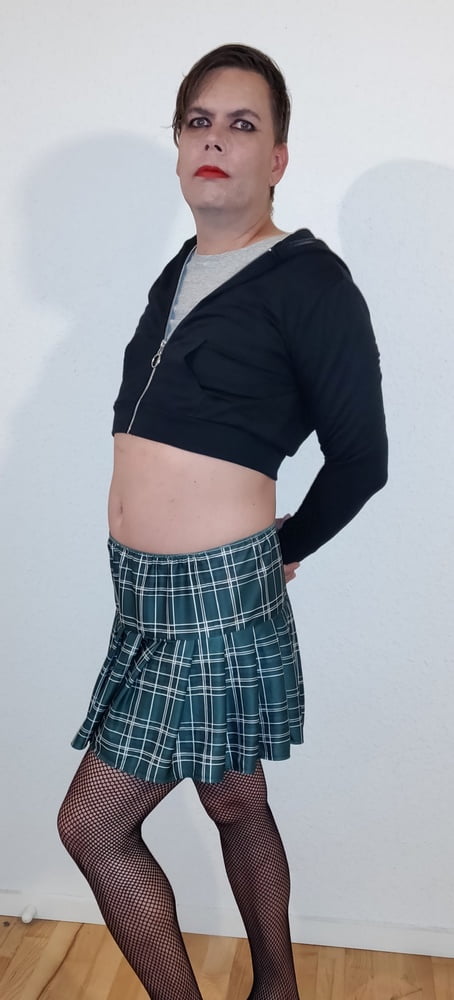 Sissy MaxyMalya in and out of her Schoolgirl skirt #107088692