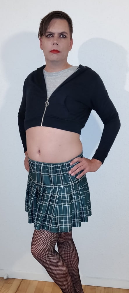 Sissy MaxyMalya in and out of her Schoolgirl skirt #107088695