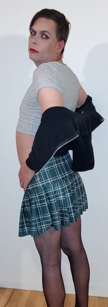 Sissy MaxyMalya in and out of her Schoolgirl skirt #107088723