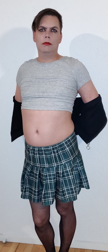 Sissy MaxyMalya in and out of her Schoolgirl skirt #107088726