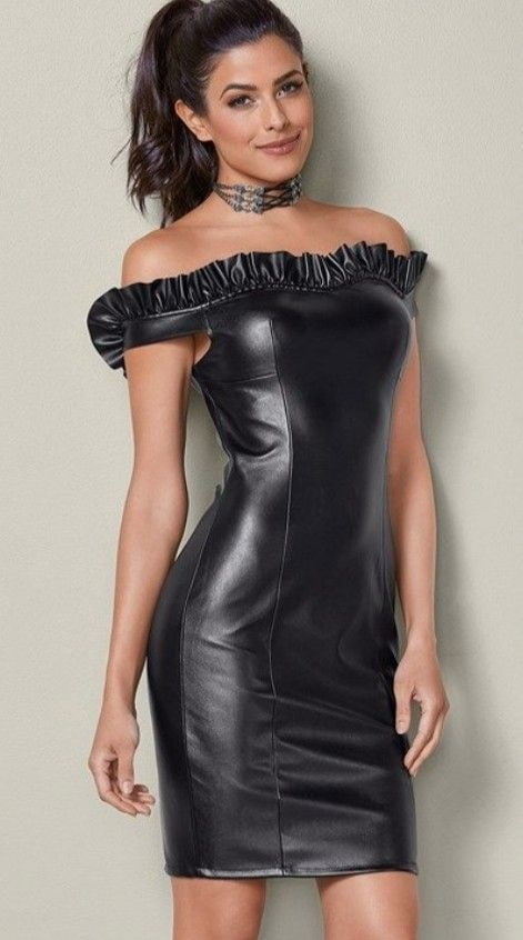 Black Leather Dress 3 - by Redbull18 #98821195