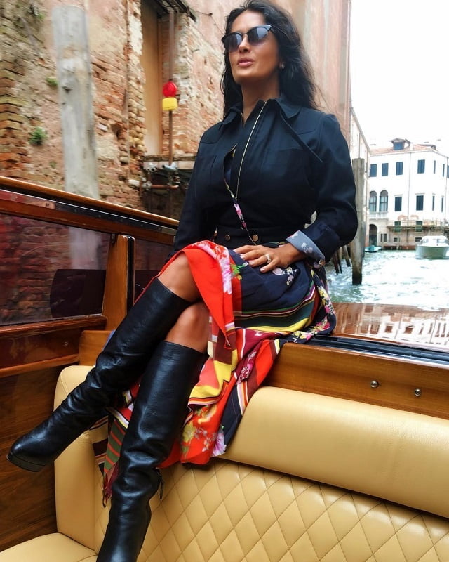 Female Celebrity Boots &amp; Leather - Salma Hayek #102856035