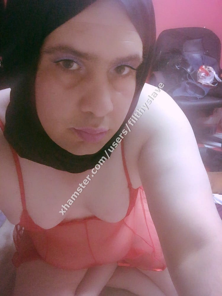 your sissy slut wearing red and hijab waiting for big cock #106824026