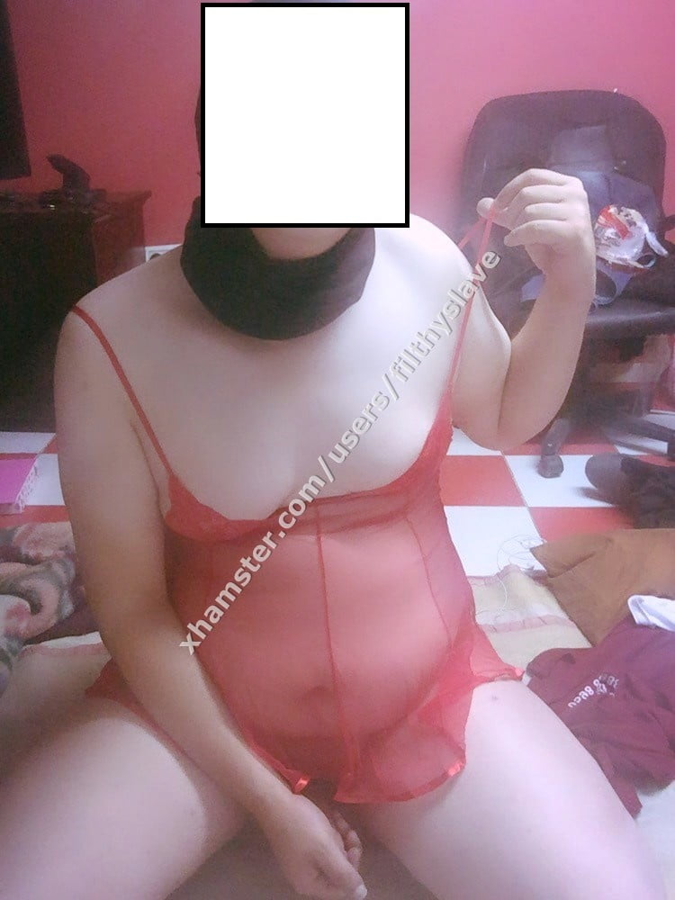 your sissy slut wearing red and hijab waiting for big cock #106824028