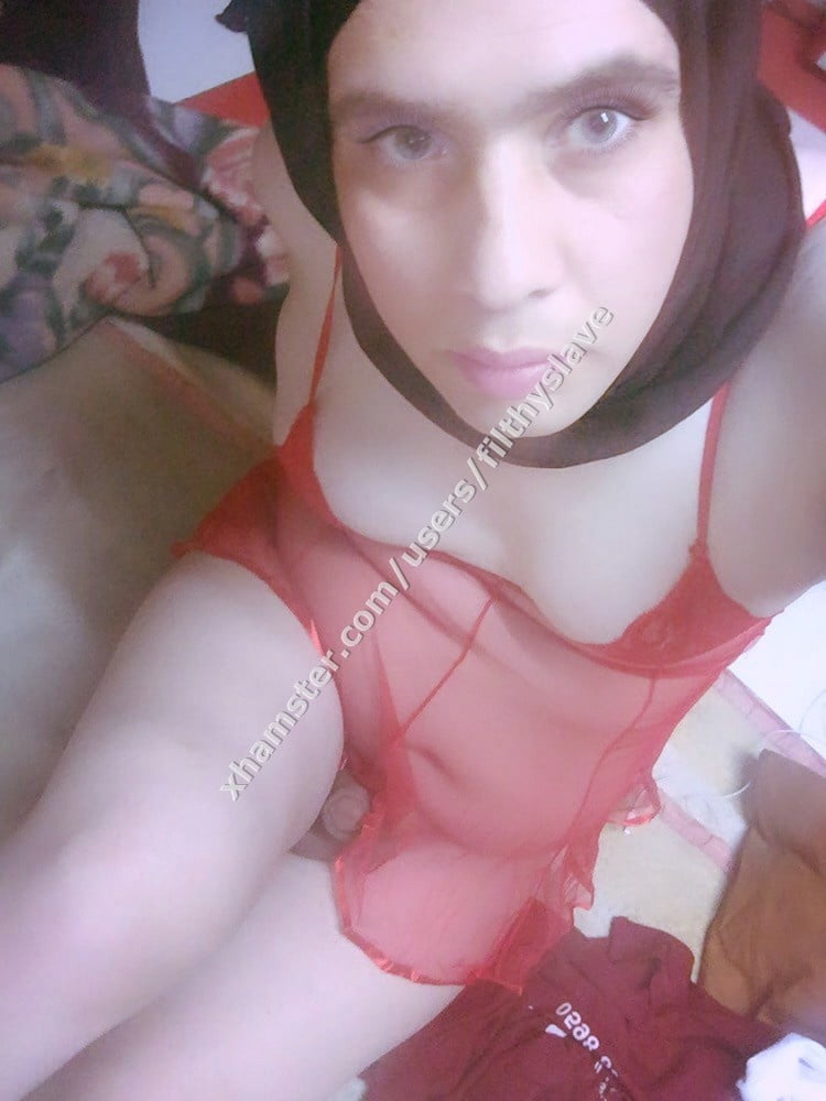 your sissy slut wearing red and hijab waiting for big cock #106824033