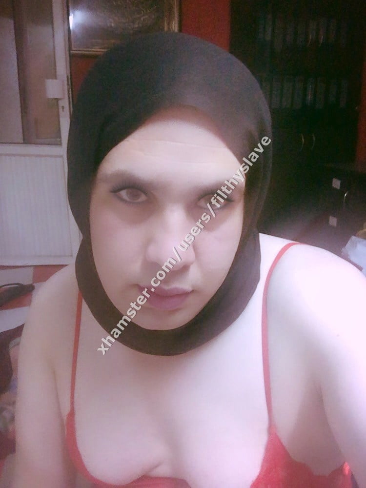 your sissy slut wearing red and hijab waiting for big cock #106824043