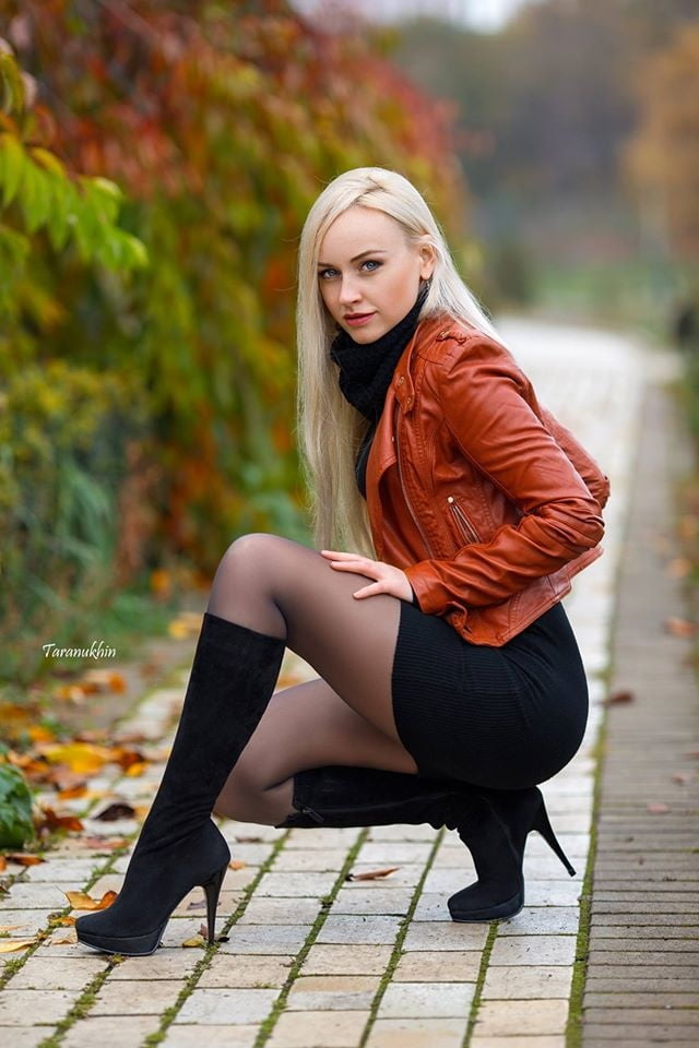 Evgenia europea sexy in collant collant di nylon gambe piedi #100418163