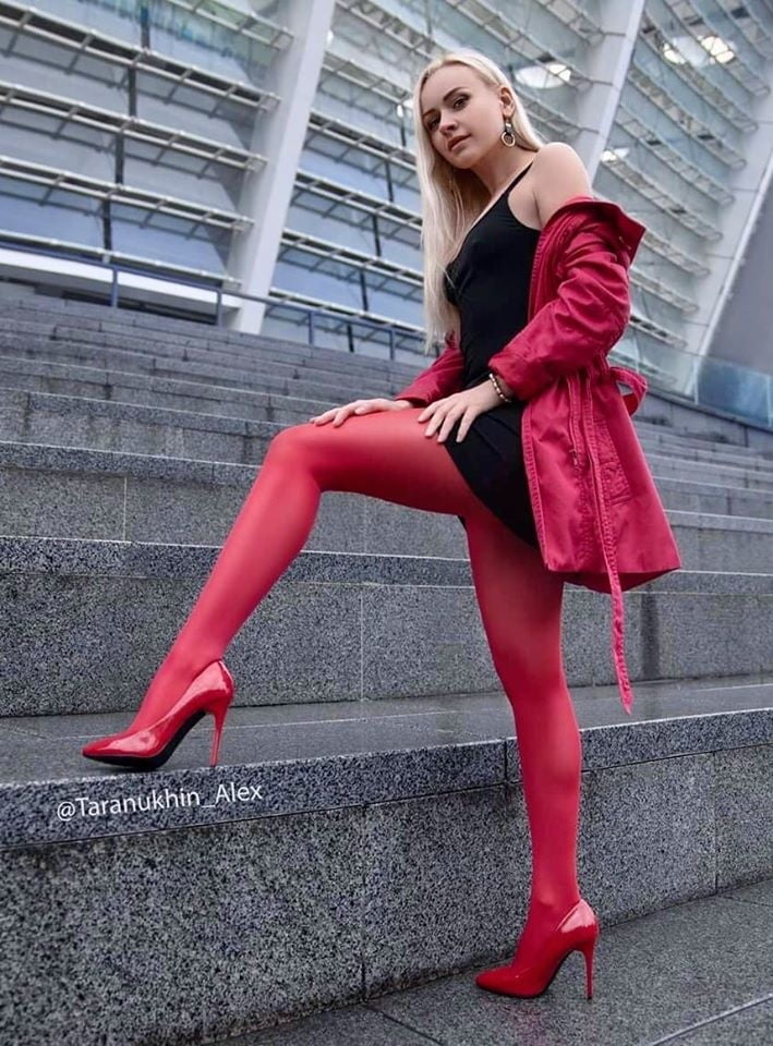 sexy european Evgenia in tights pantyhose nylon legs feet #100418381