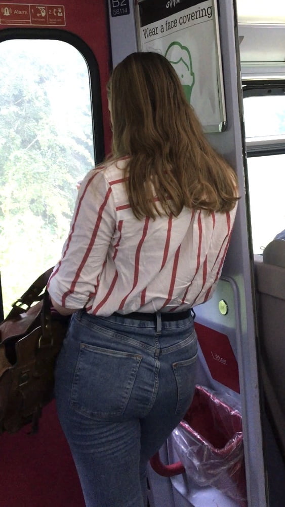 Jeans teen on the train #83071586