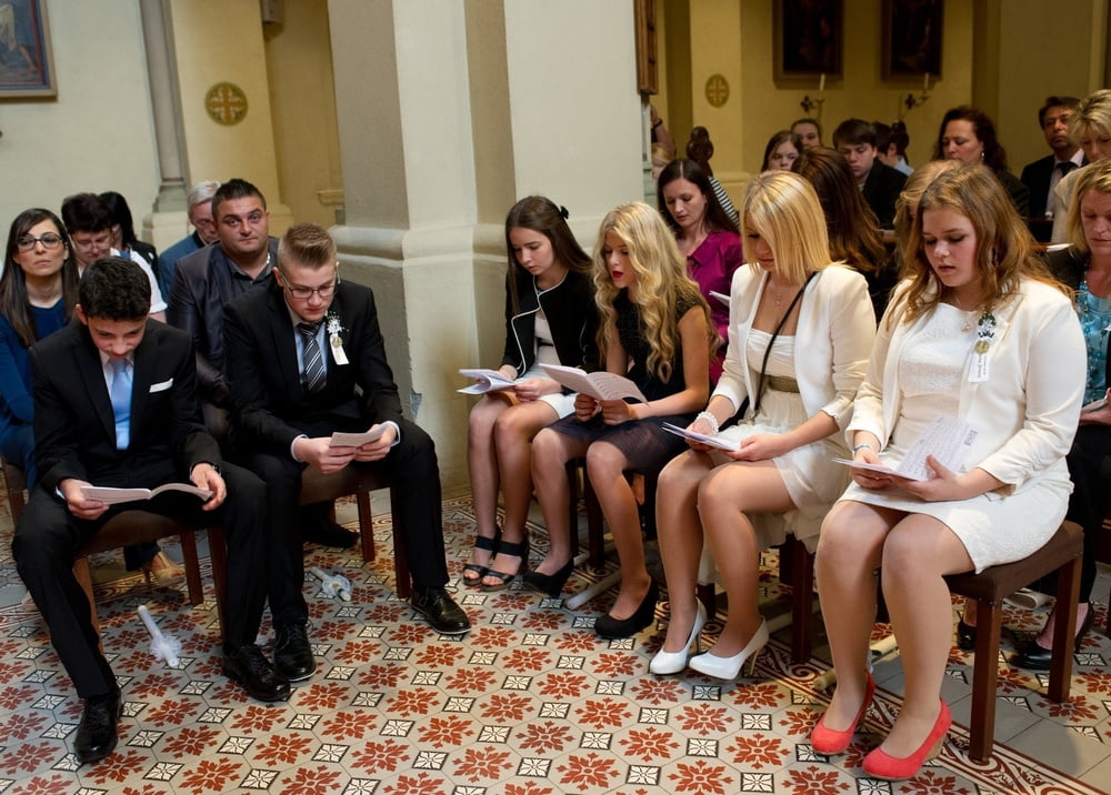 Teens In Formal Attire Wearing Pantyhose #80129072