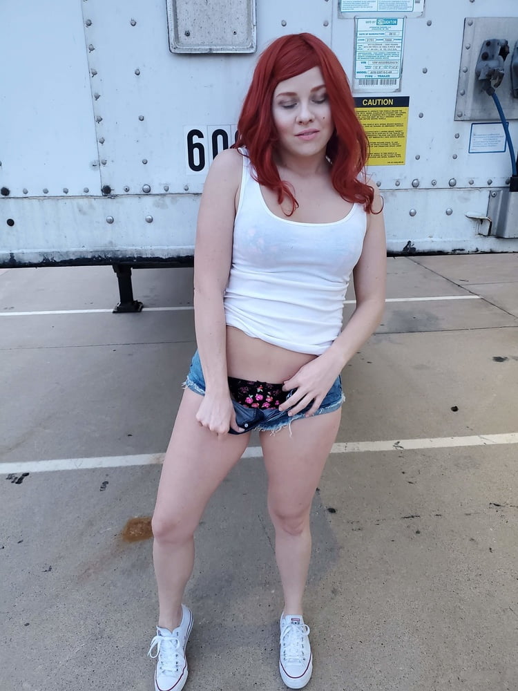 White trash trailer park hure in shorts gets dirty
 #97823364