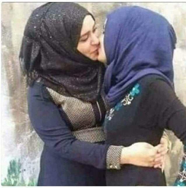 Hijab Lesbians Kisses #94721961