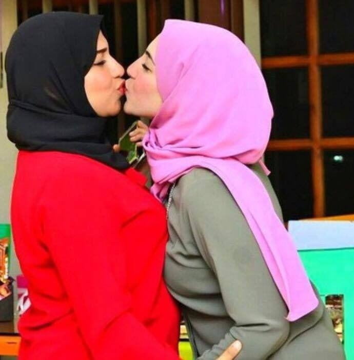Hijab Lesbians Kisses #94721993
