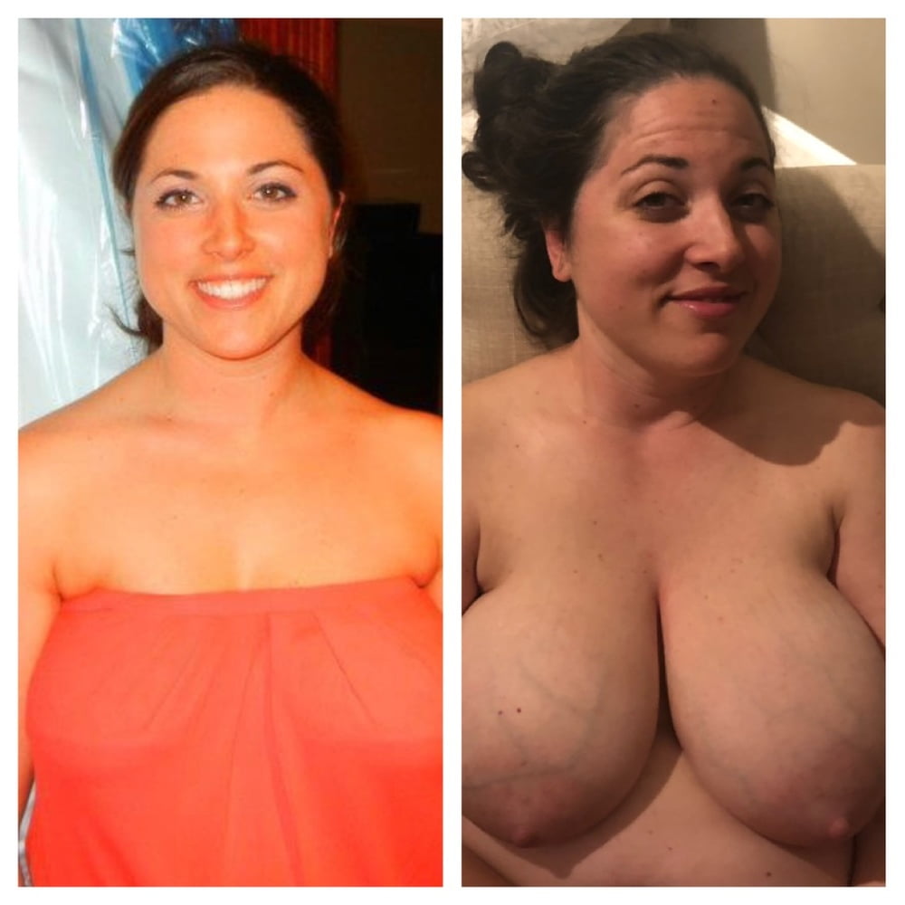 Femme sexy aux gros seins, nue et habillée
 #80070402