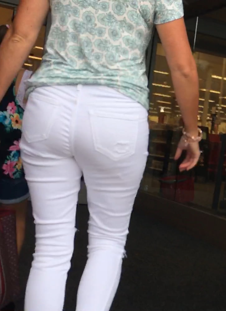 A simple MILF Ass in white pants #81460378