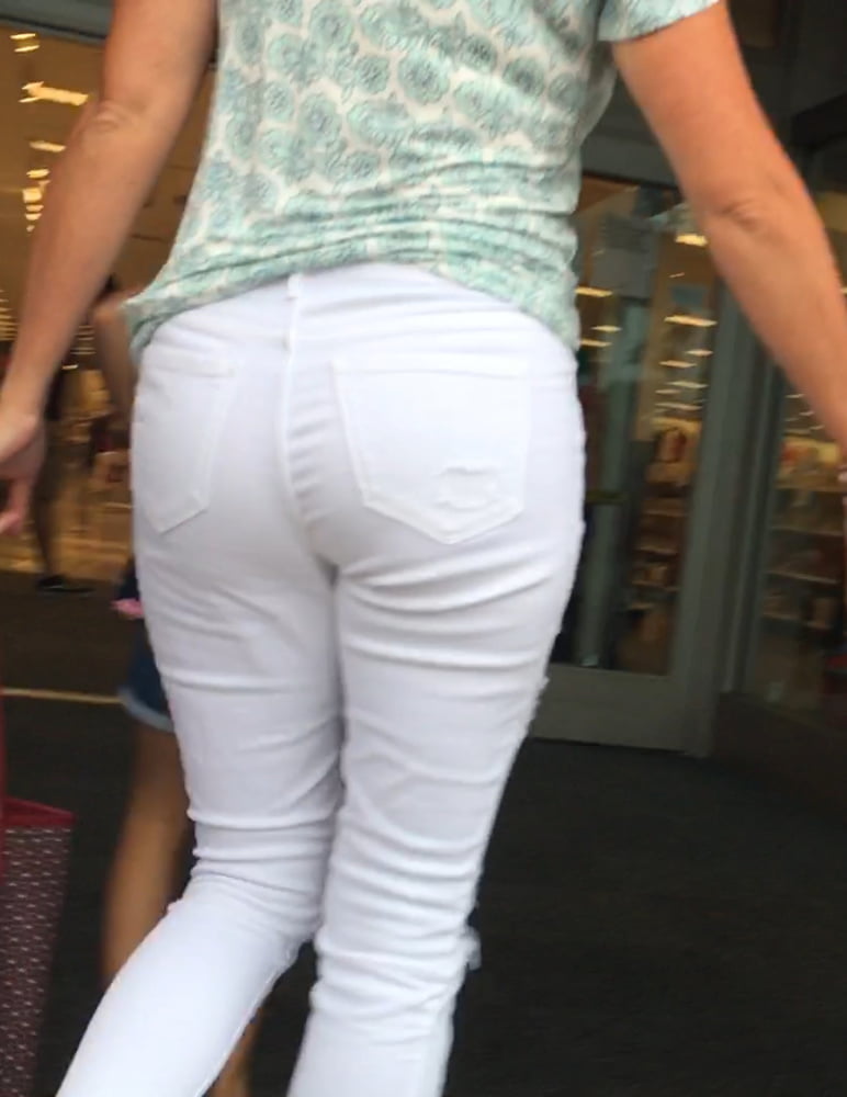 A simple MILF Ass in white pants #81460381