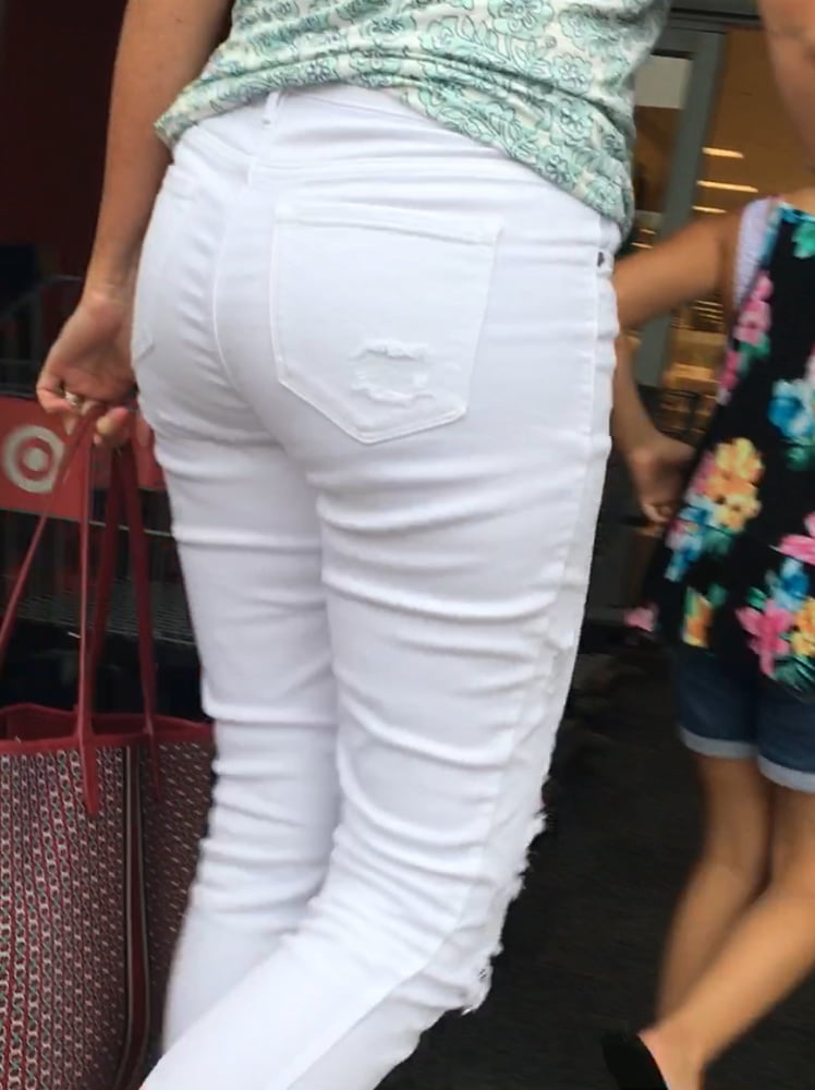 A simple MILF Ass in white pants #81460383