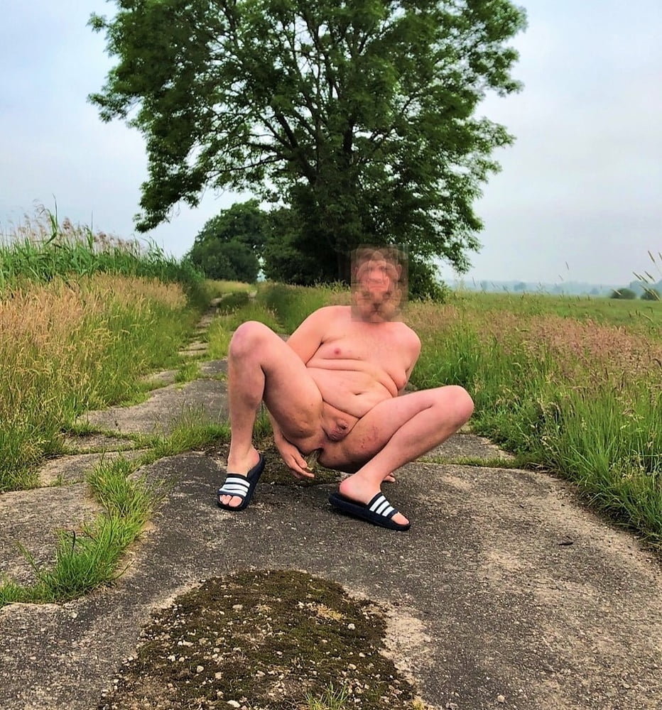 BHM with Small Cock playing Outdoor in Nature with Dildo #92804401