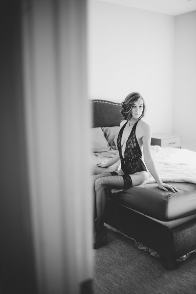 Lyndsey - hot brunette wife - slim body, small tits, boudoir #89329424