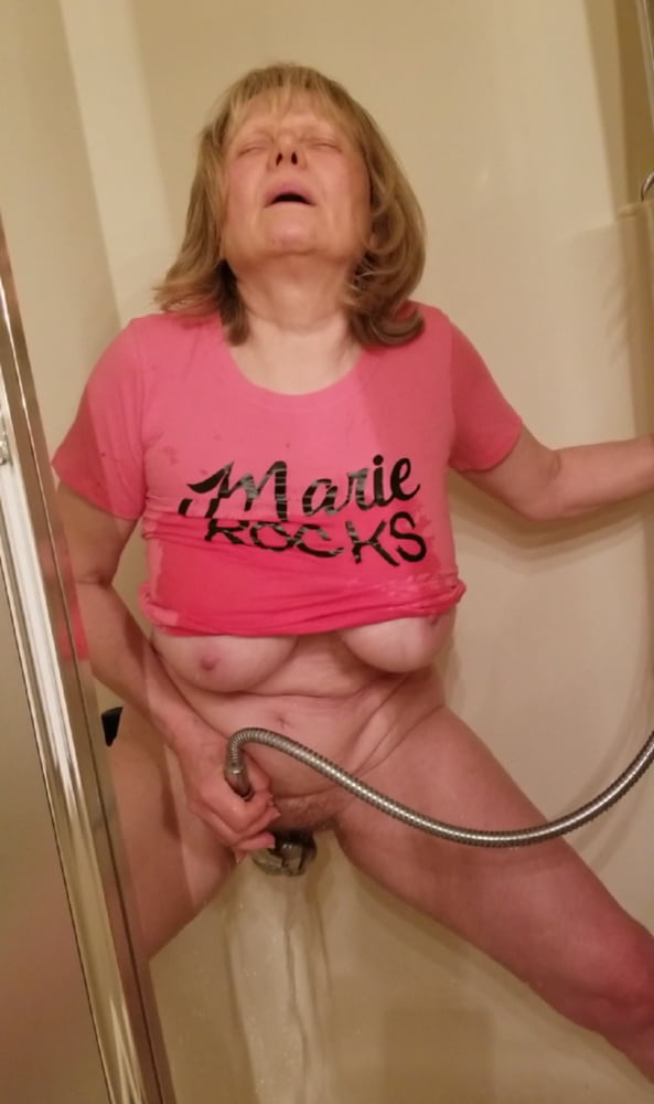 Hot grandmother sprays her pussy and cums in a wet t-shirt #106756729