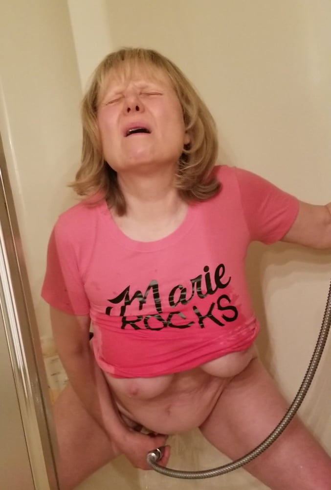 Hot grandmother sprays her pussy and cums in a wet t-shirt #106756734