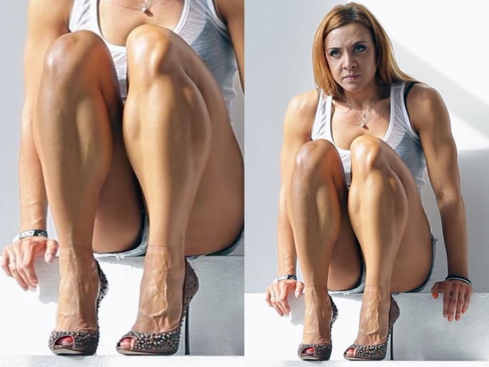 bodybuilder female&#039;s sexy Legs feet and High heels #97106101