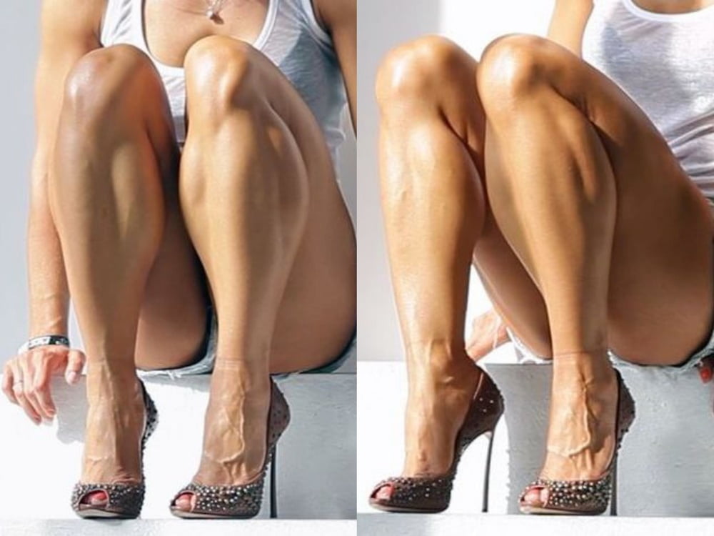 bodybuilder female&#039;s sexy Legs feet and High heels #97106104