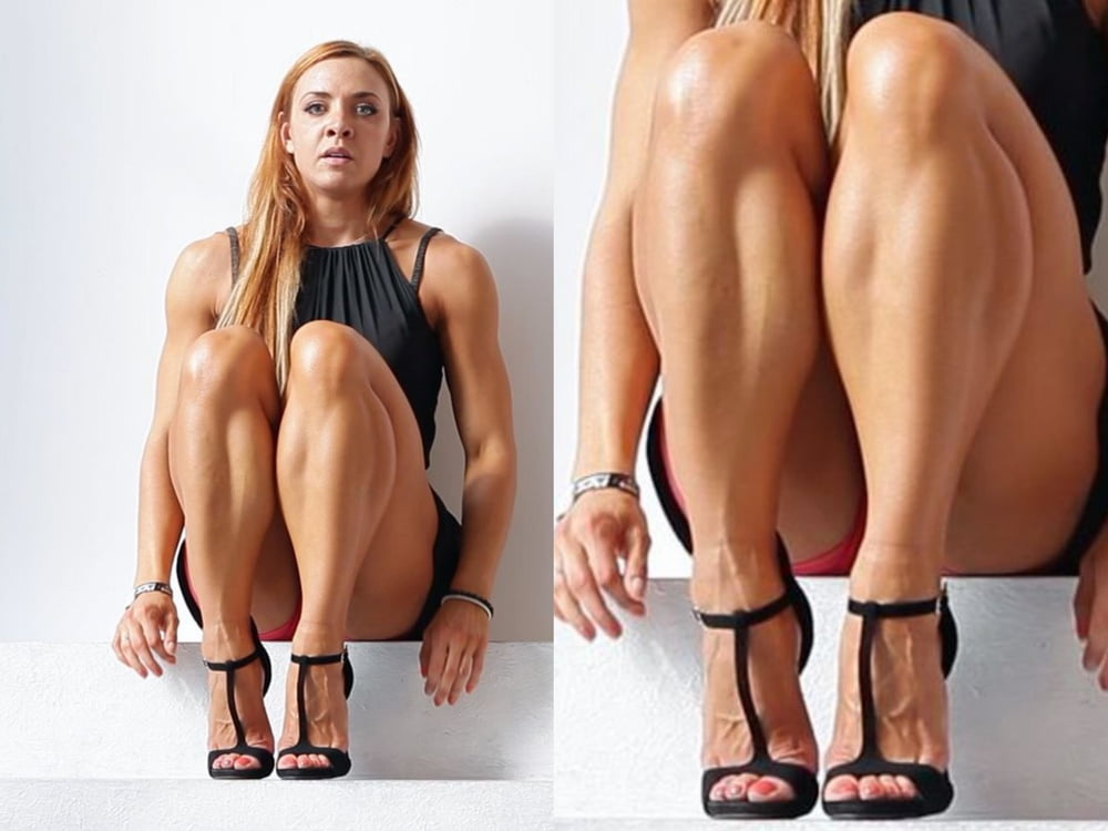 bodybuilder female&#039;s sexy Legs feet and High heels #97106135